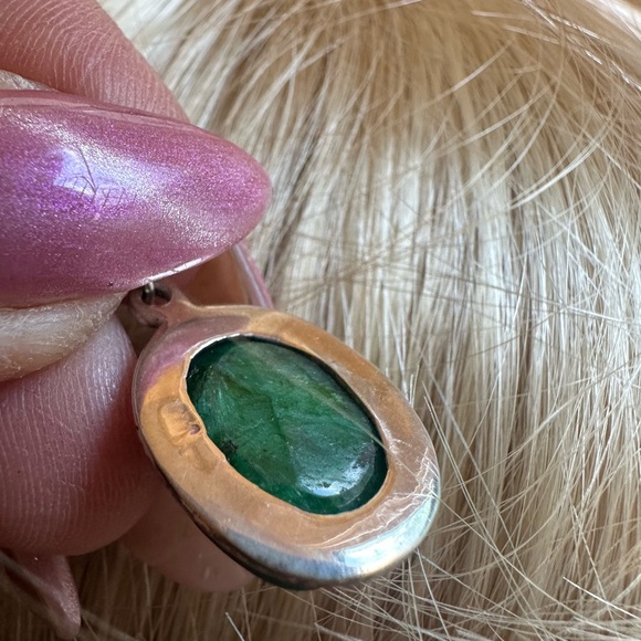 Malachite silver earrings - Picture 6 of 6